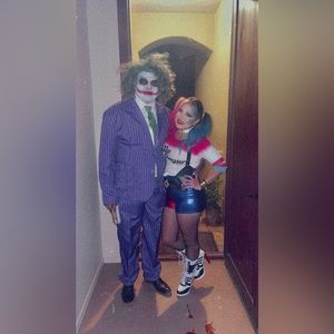 Harley Quinn Halloween costume shirt shorts belt and boots